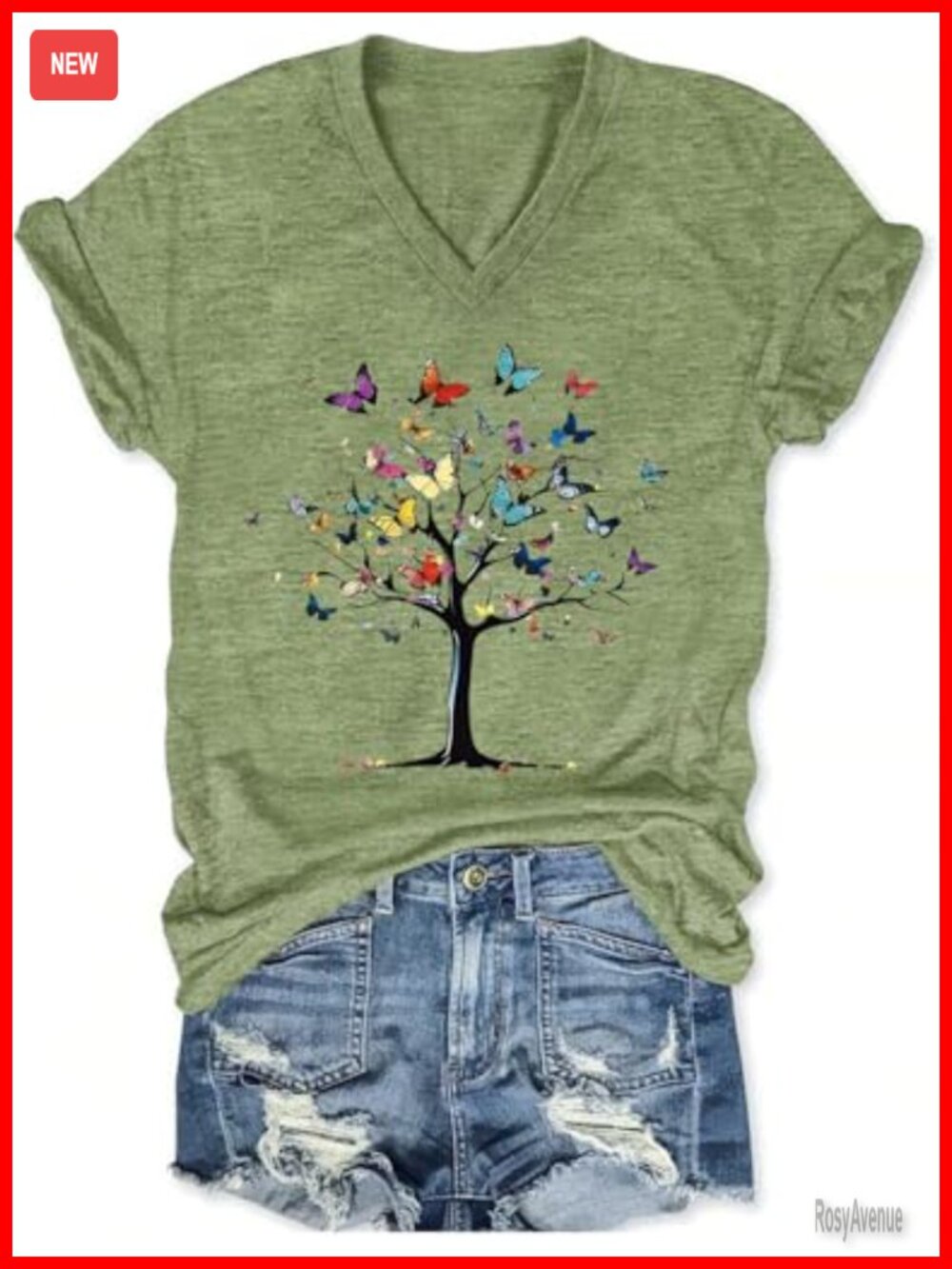 Women's V-Neck Graphic T-Shirt Cotton Polyester Loose Fit Summer Tee